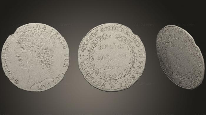 Монеты (Итальянская монета маршала Наполеона 1809 года, MN_0055) 3D модель для ЧПУ станка