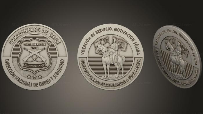 Coins (Moneda Carabineros de Chile, MN_0066) 3D models for cnc