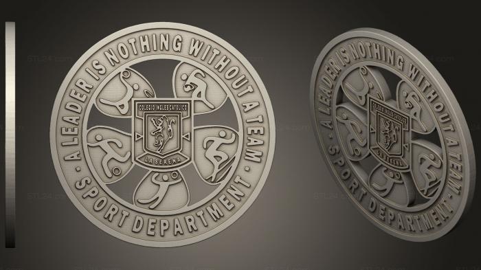 Монеты (Moneda Colegio Ingles Catolico Pintura, MN_0067) 3D модель для ЧПУ станка