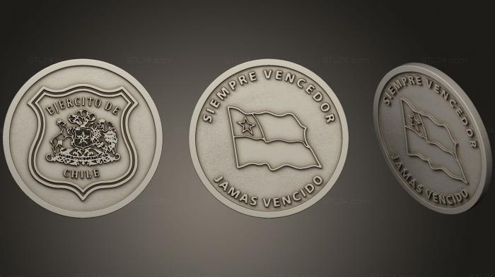 Монеты (Moneda Ejercito de Chile Pintura, MN_0068) 3D модель для ЧПУ станка