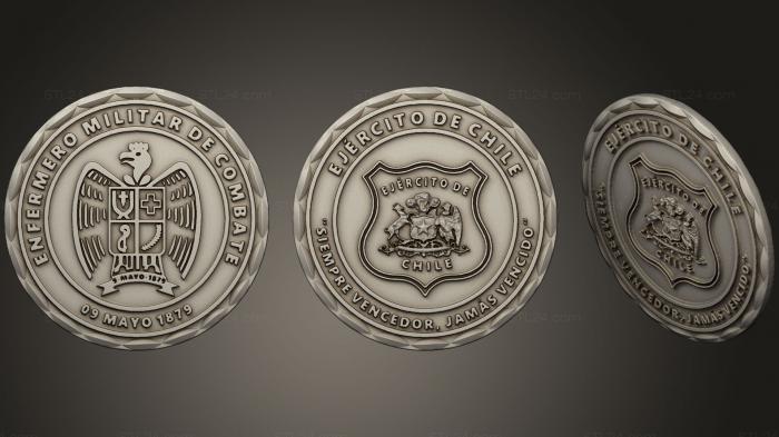 Монеты (Moneda Ejercito de Chile, MN_0069) 3D модель для ЧПУ станка
