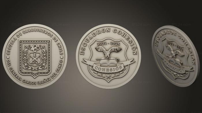 Монеты (Монеда Эскуадрон Сплоченность 2, MN_0070) 3D модель для ЧПУ станка
