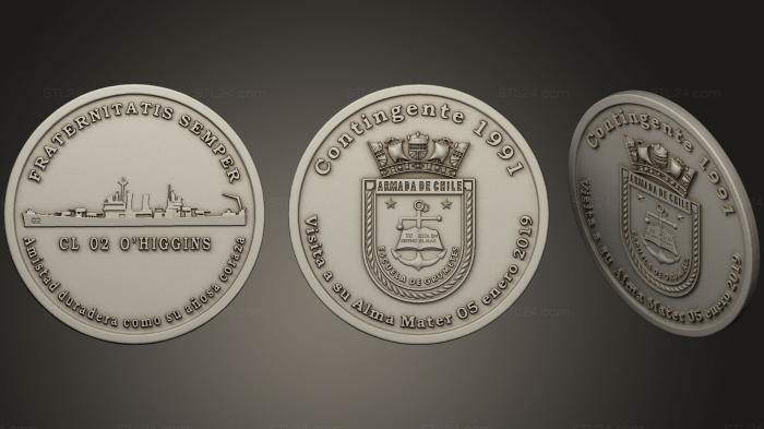 Монеты (Moneda Escuela de Grumetes 2, MN_0072) 3D модель для ЧПУ станка
