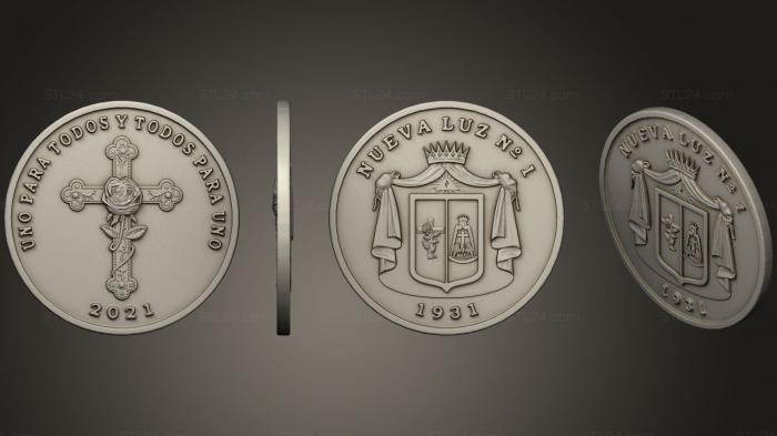 Монеты (Moneda Nueva Luz No 17, MN_0077) 3D модель для ЧПУ станка