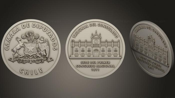 Монеты (Moneda Tribunal Del Consulado, MN_0084) 3D модель для ЧПУ станка
