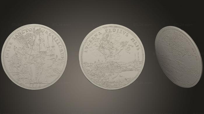 Монеты (Красота исторической Швейцарии 1699 года, MN_0109) 3D модель для ЧПУ станка