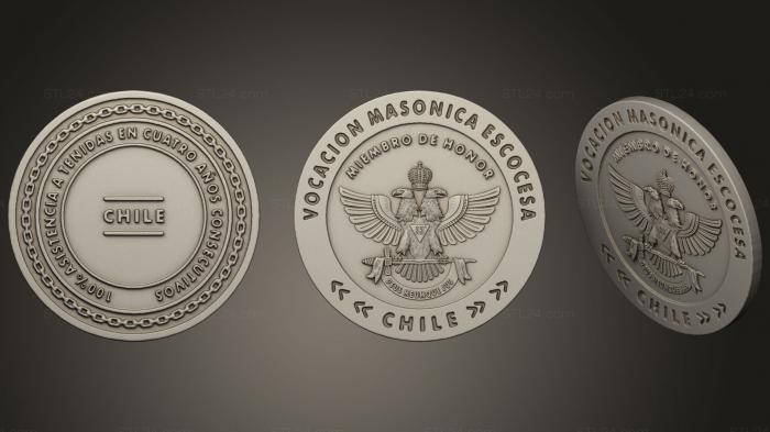 Монеты (Vocacion Masonica Escocesa, MN_0117) 3D модель для ЧПУ станка