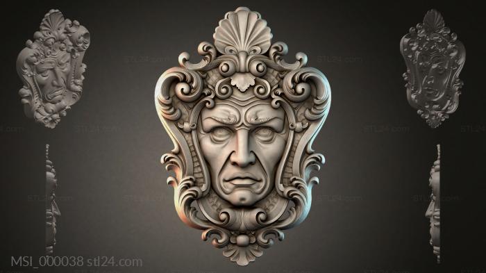 Thematic masks (MSI_000038) 3D models for cnc