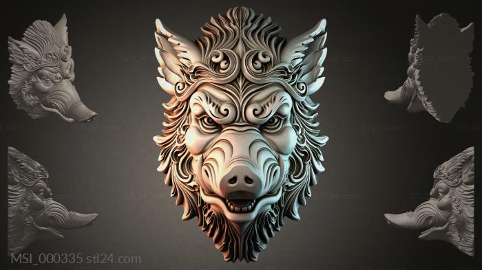 Thematic masks (MSI_000335) 3D models for cnc