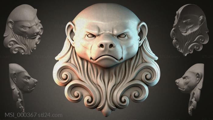 Thematic masks (MSI_000367) 3D models for cnc