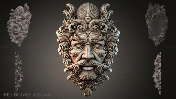 Thematic masks (MSI_000766) 3D models for cnc