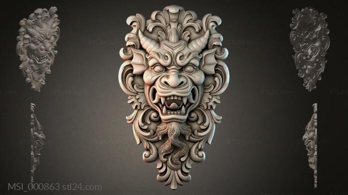 Thematic masks (MSI_000863) 3D models for cnc