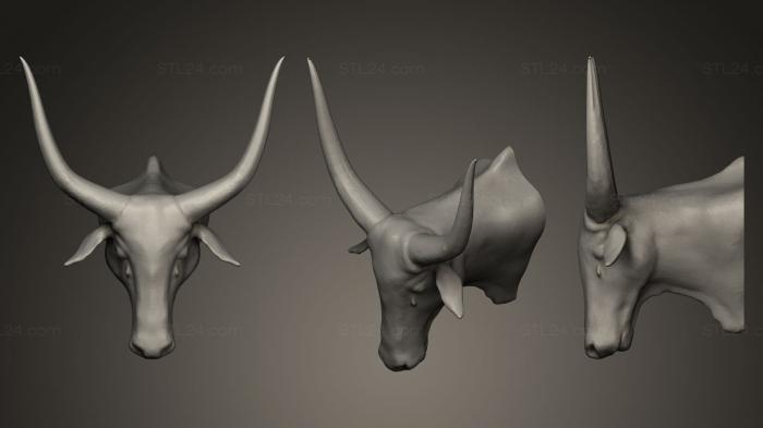 Маски и морды животных (Скульптура плачущей коровы, MSKJ_0009) 3D модель для ЧПУ станка