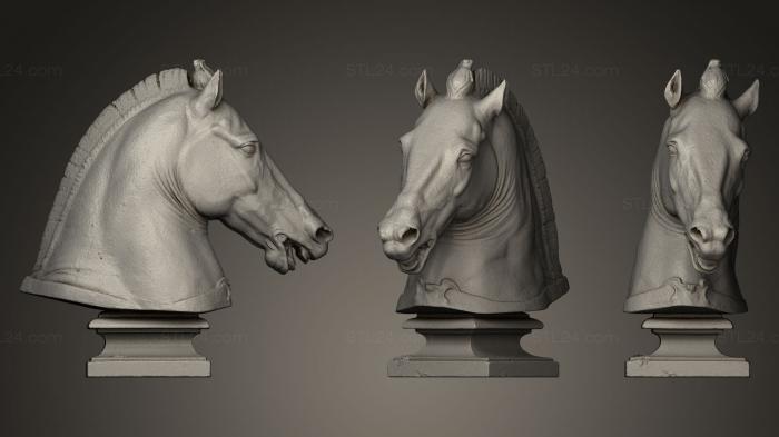 Маски и морды животных (Статуя конной головы, MSKJ_0013) 3D модель для ЧПУ станка