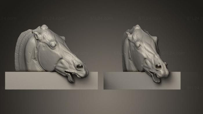 Masks and muzzles of animals (Horse head from the chariot of Selene, MSKJ_0024) 3D models for cnc
