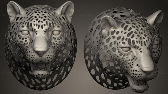 Masks and muzzles of animals (Leopard Head hole style, MSKJ_0028) 3D models for cnc