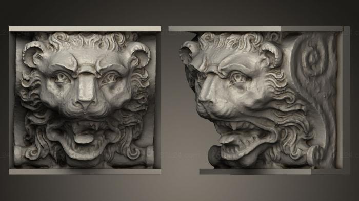 Masks and muzzles of animals (wooden head from above a fireplace 2, MSKJ_0053) 3D models for cnc