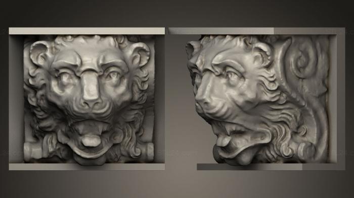 Masks and muzzles of animals (wooden head from above a fireplace 3, MSKJ_0054) 3D models for cnc