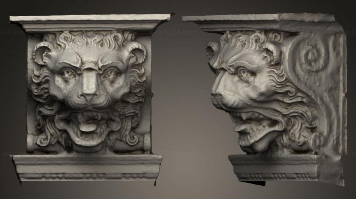 Masks and muzzles of animals (Wooden head from above a fireplace7, MSKJ_0057) 3D models for cnc