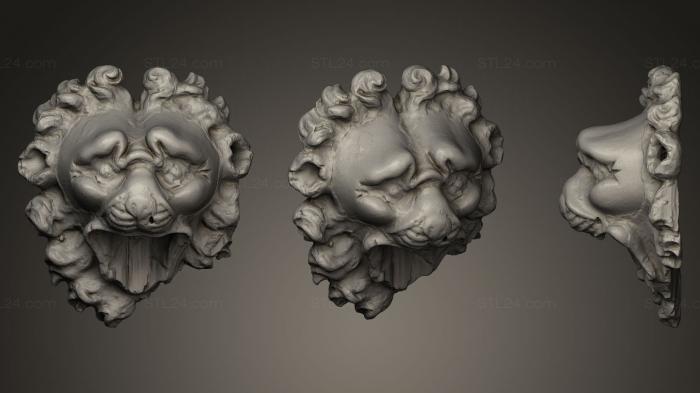 Маски и морды животных (Львиная голова 17 в. Иоганн Пфистер, MSKJ_0072) 3D модель для ЧПУ станка