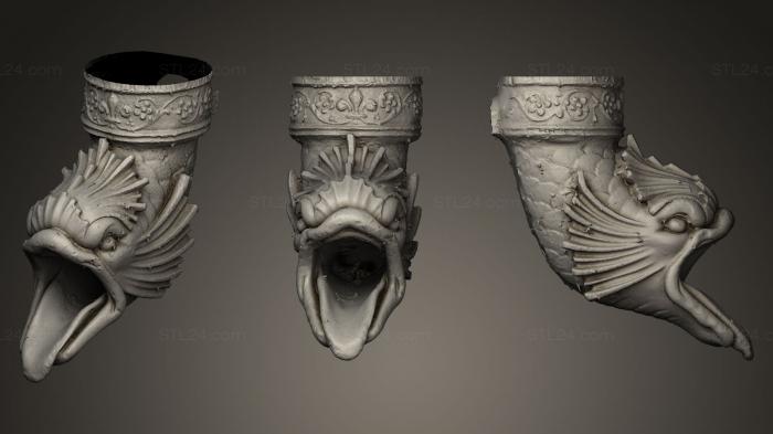 Masks and muzzles of animals (Quick scan Dauphin gouttire Chateau de Blois, MSKJ_0079) 3D models for cnc