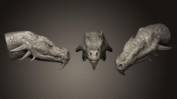 Маски и морды животных (Скульптура головы дракона 01, MSKJ_0097) 3D модель для ЧПУ станка