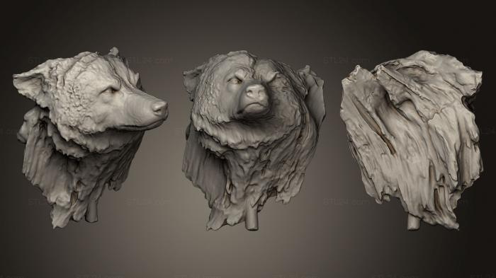 Маски и морды животных (Голова волка, MSKJ_0100) 3D модель для ЧПУ станка