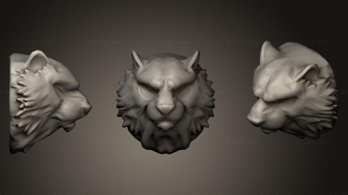 Low Poly Tiger Bust for 3D Print