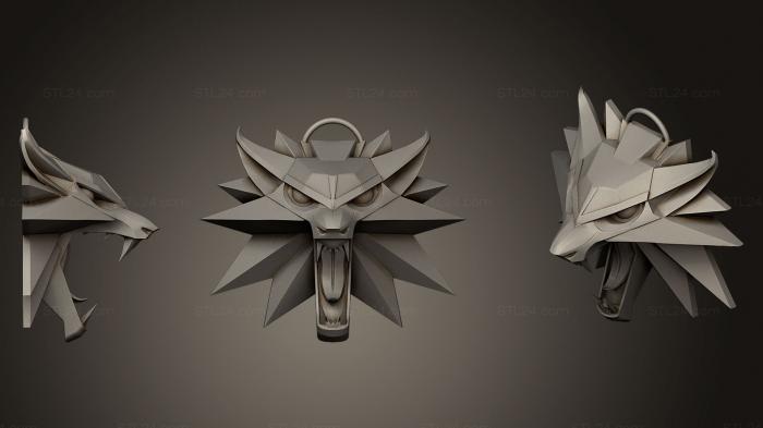 Masks and muzzles of animals (Witcher Medallion Print ready, MSKJ_0146) 3D models for cnc