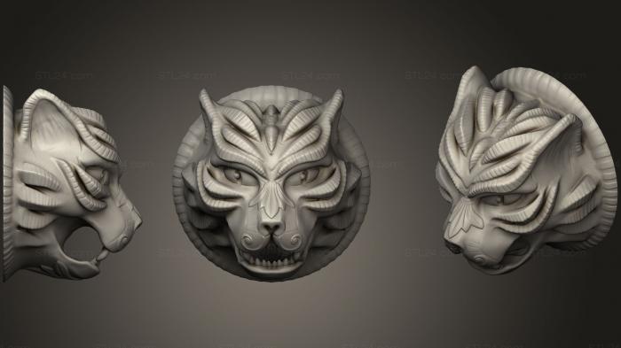 Masks and muzzles of animals (Gato final print stl, MSKJ_0192) 3D models for cnc