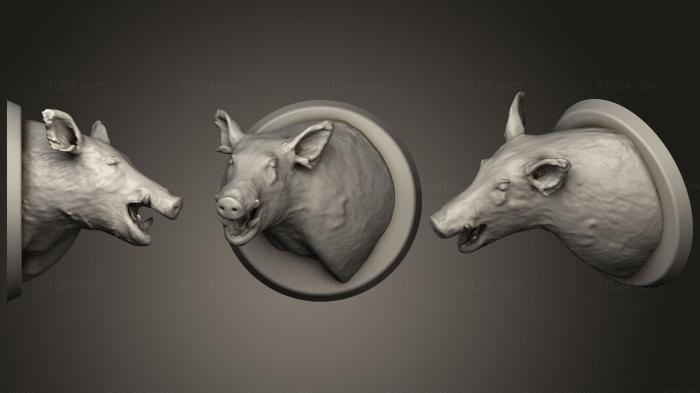 Маски и морды животных (Гамлет Счастливый кабан, MSKJ_0199) 3D модель для ЧПУ станка