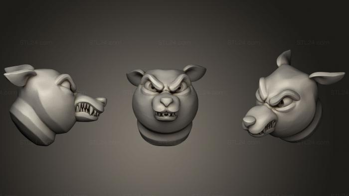 Маски и морды животных (Голова мультяшного волка, MSKJ_0201) 3D модель для ЧПУ станка