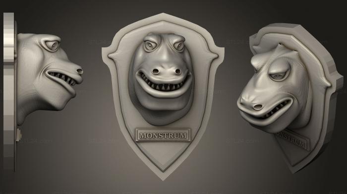 Masks and muzzles of animals (Hunting Trophy monstrum, MSKJ_0207) 3D models for cnc