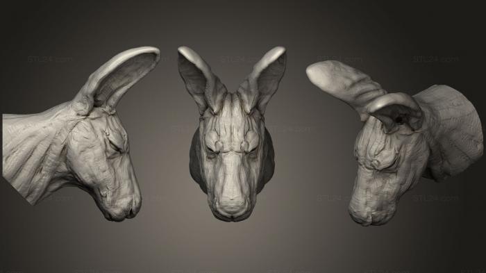 Маски и морды животных (Голова кенгуру (пример комиссии), MSKJ_0208) 3D модель для ЧПУ станка