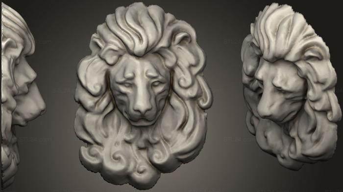 Masks and muzzles of animals (Lion Fountain Head Repair And Reduction, MSKJ_0213) 3D models for cnc