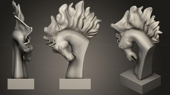 Маски и морды животных (Торс Статуи жеребца, MSKJ_0253) 3D модель для ЧПУ станка