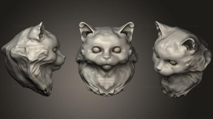 Masks and muzzles of animals (Dolores the Cat, MSKJ_0285) 3D models for cnc