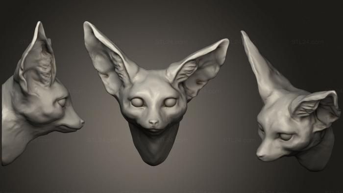 Masks and muzzles of animals (Fennec Fox 2, MSKJ_0287) 3D models for cnc