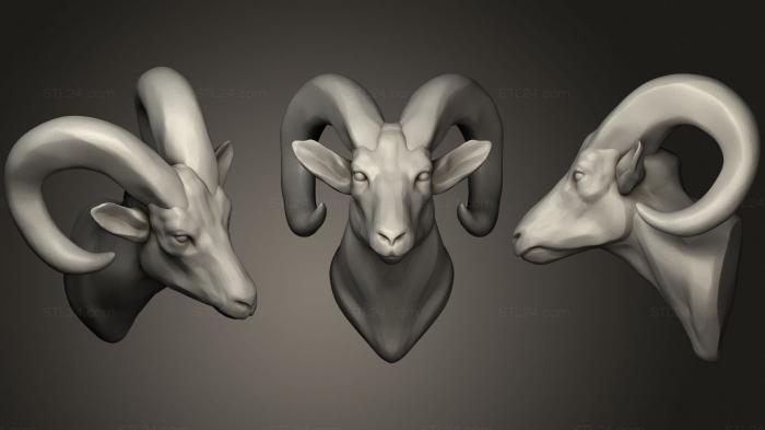 Маски и морды животных (Рогатая Овца 2, MSKJ_0305) 3D модель для ЧПУ станка