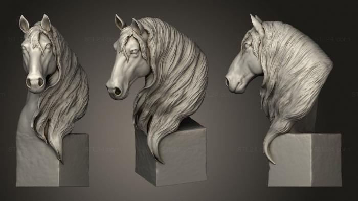Masks and muzzles of animals (Horse Bust, MSKJ_0309) 3D models for cnc