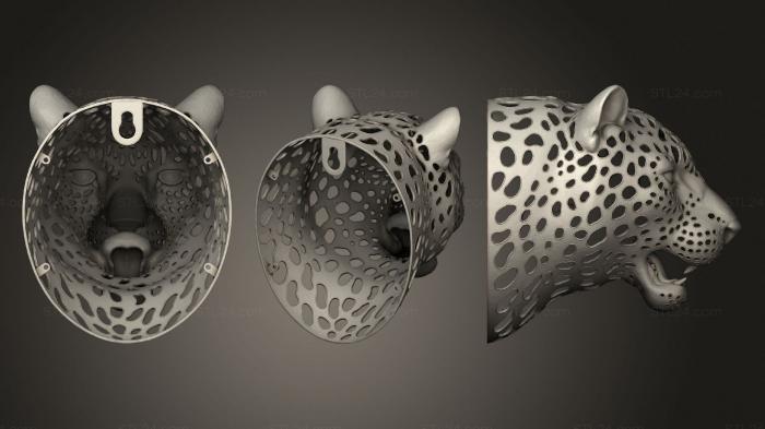 Маски и морды животных (Голова леопарда, MSKJ_0317) 3D модель для ЧПУ станка
