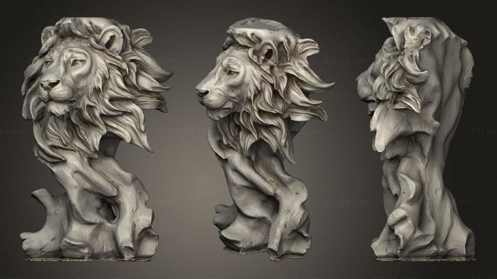Маски и морды животных (Голова льва африканская, MSKJ_0320) 3D модель для ЧПУ станка