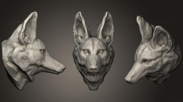 Маски и морды животных (Гривастый Волк 151, MSKJ_0328) 3D модель для ЧПУ станка