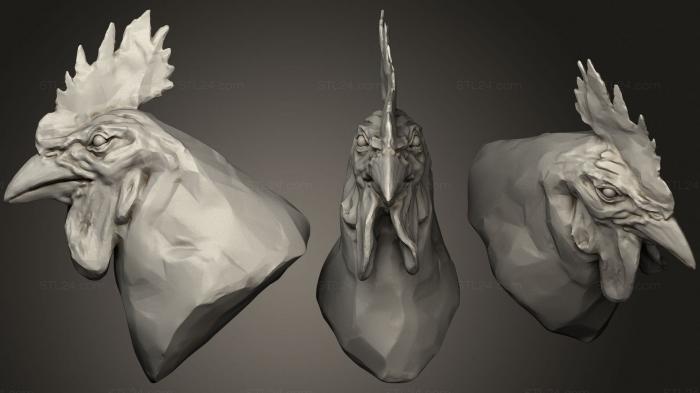 Masks and muzzles of animals (Rooster Cockerel 2, MSKJ_0355) 3D models for cnc