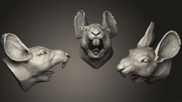 Masks and muzzles of animals (Screaming Rat 2 147, MSKJ_0357) 3D models for cnc