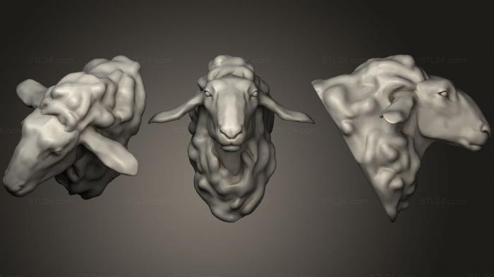 Маски и морды животных (Овца 2 2, MSKJ_0363) 3D модель для ЧПУ станка