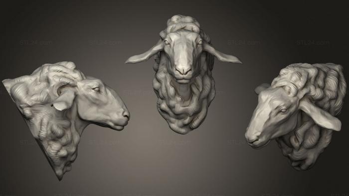 Маски и морды животных (Овца 109, MSKJ_0364) 3D модель для ЧПУ станка