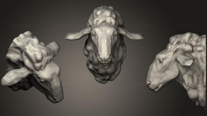 Маски и морды животных (Овца 2 145, MSKJ_0365) 3D модель для ЧПУ станка