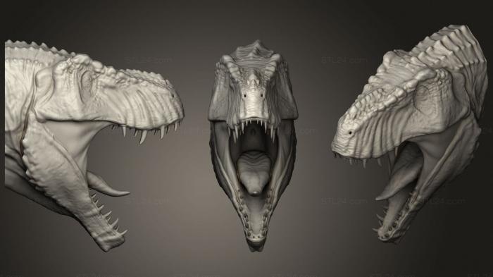 Маски и морды животных (Тираннозавр 1 Голова Для Стены, MSKJ_0371) 3D модель для ЧПУ станка