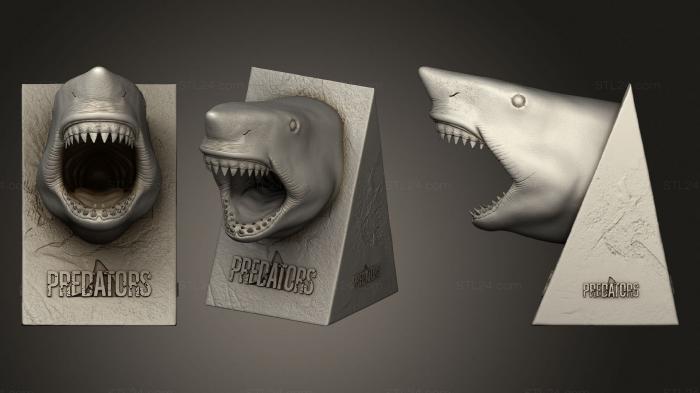 Маски и морды животных (Белая Акула, MSKJ_0382) 3D модель для ЧПУ станка